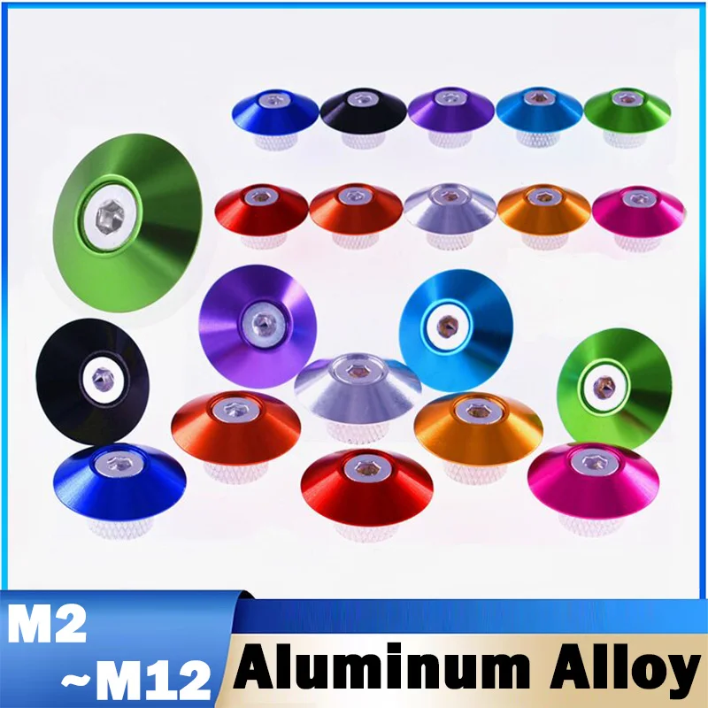 M2~M12 Colourful Aluminum Alloy Washers Concave Conical Decorative Groove Washer For Countersunk Head Screw RC Car Accessories