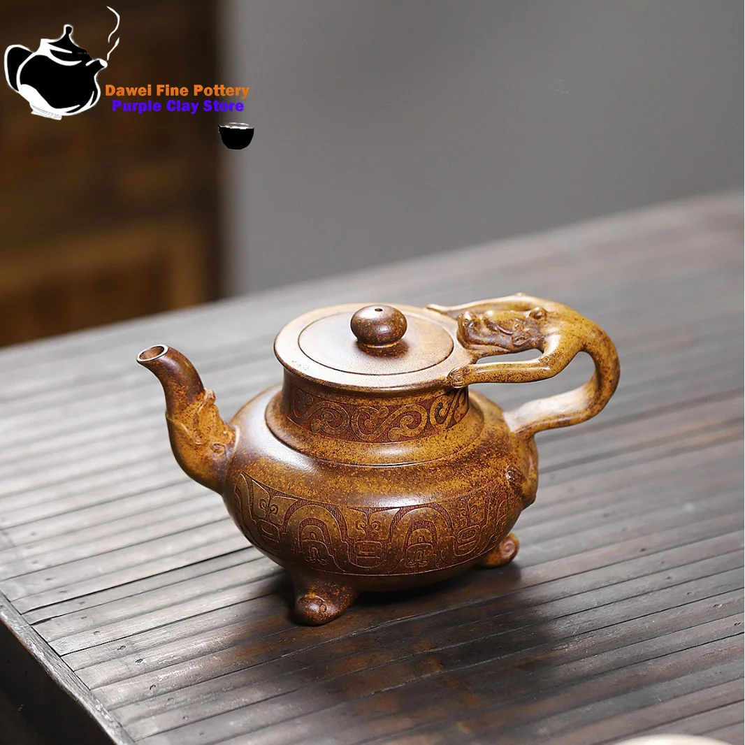 Tetera de arcilla púrpura Yixing, mineral original, temperatura ultraalta, botella de madera, tetera de vino, juego de té chino Kung Fu