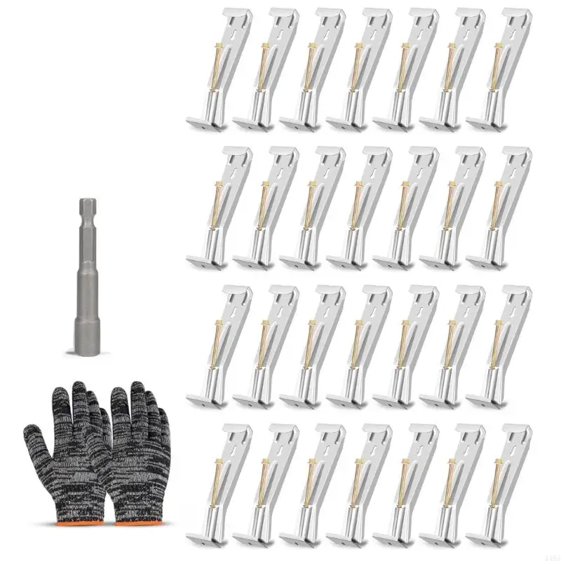 

28 Pack Concealed Gutter Hangers 5 Inch Strong Brackets with Screws for K Styles Gutter Restorations Daily Use 448A