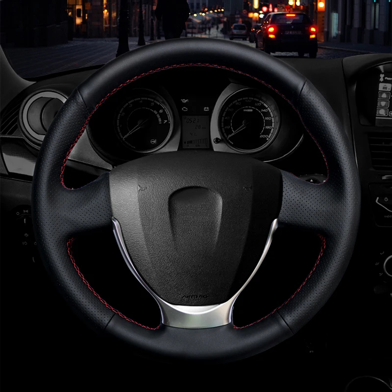 Custom Auto Braid On The Steering Wheel Cover for Lada Granta 2018-2019 Priora 2 2013-2018 Kalina 2 Car Assecories Car-styling