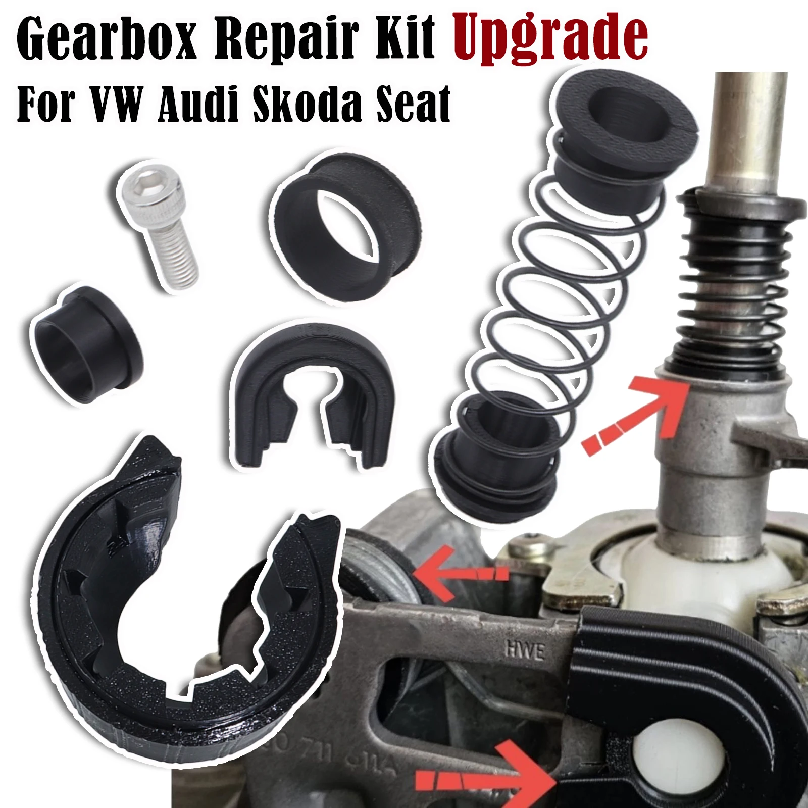 

Upgrade Gearbox Repair Kit For VW Audi Skoda Seat MT Shifter Reverse Lever Change Selector Linkage Bushes Drivetrain Spare Parts