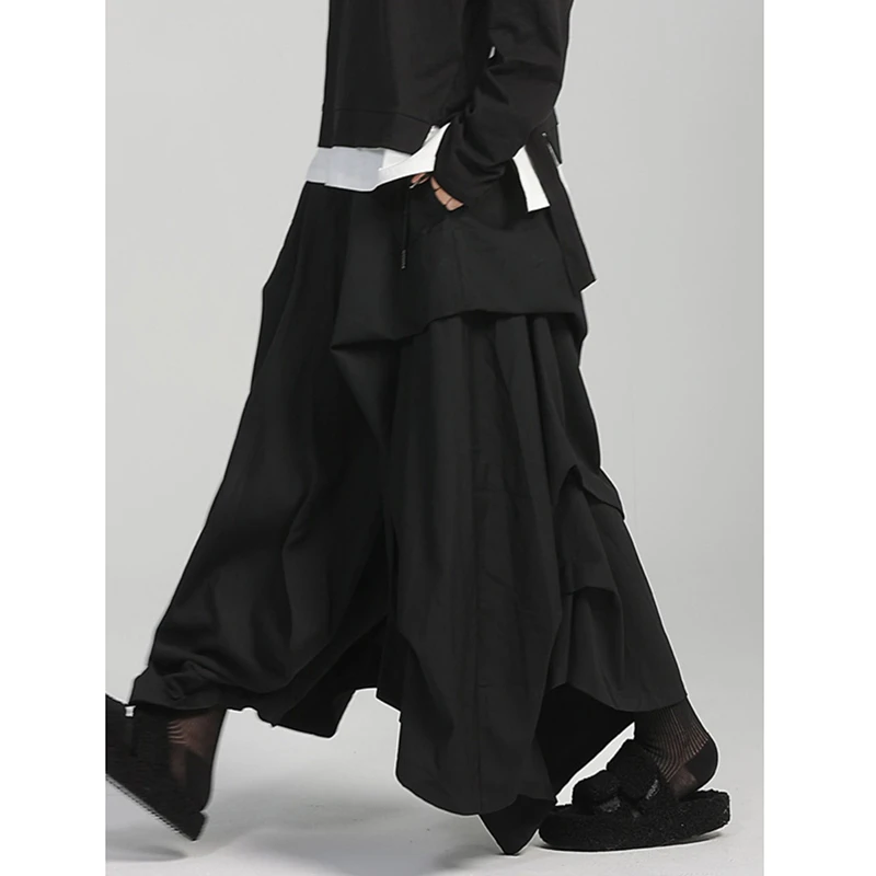 

2026 New Arrival Autumn/winter Women All-matched Ankle-length Pants Casual Loose Elastic Waist Skirt Pants Wide Leg Pants T179