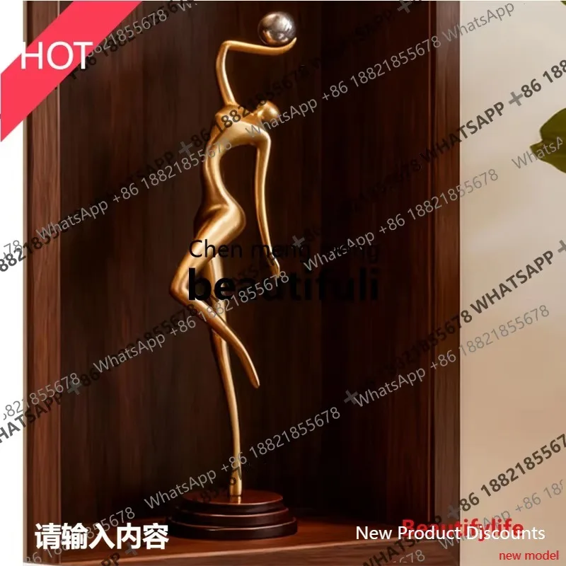 

Light luxury minimalist art sculpture ornament, living room porch slender high-end soft decoration craft ornament