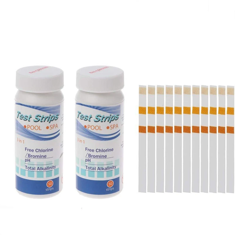 Pool And Spa Test Strips For Hot Tub: 3-Ways Swimming Pool Test Kit 100 Count(2 Pack)