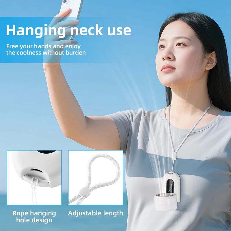 

WONDRARISE L6 Handheld Foldable Fan – 1200mAh Portable Rechargeable Mini Fan with 5 Speeds, Digital Display & USB-C Charging