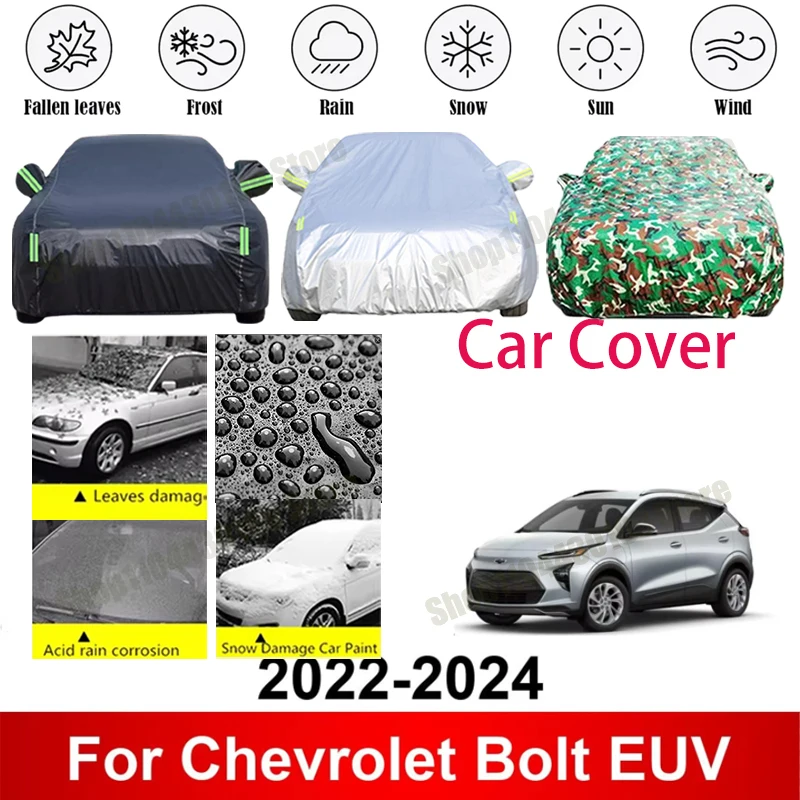 

Полные чехлы для автомобиля Chevrolet Bolt EUV 2022 2023 2024, защита от солнца, УФ-излучения, дождя, снега и пыли, из ткани Оксфорд