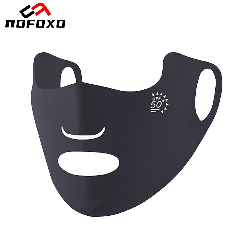 

NOFOXO Summer Outdoor UPF50+ Ice Silk Sunscreen Mask Anti-UV Women Breathable Thin Washable UV Protection Cycling Face Cover
