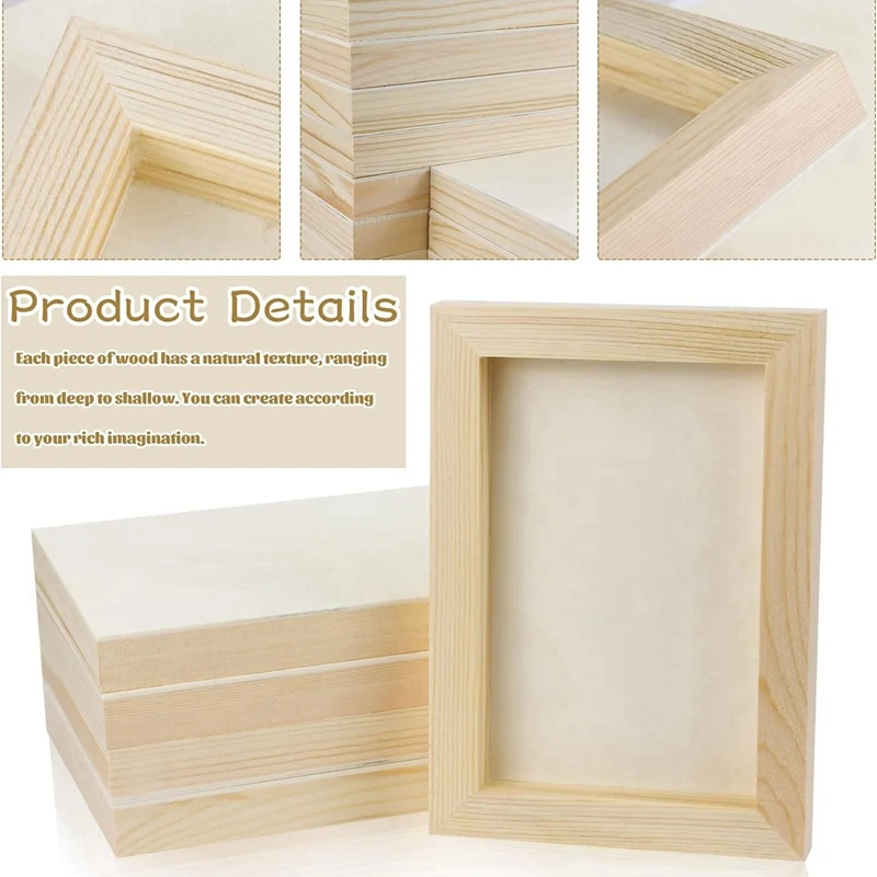 10 Pcs 5.5X7inch Wood Panel Boards, Unfinished Wood Canvas Wooden For Painting, Arts, Pouring Use With Oils, Acrylics Wood Color