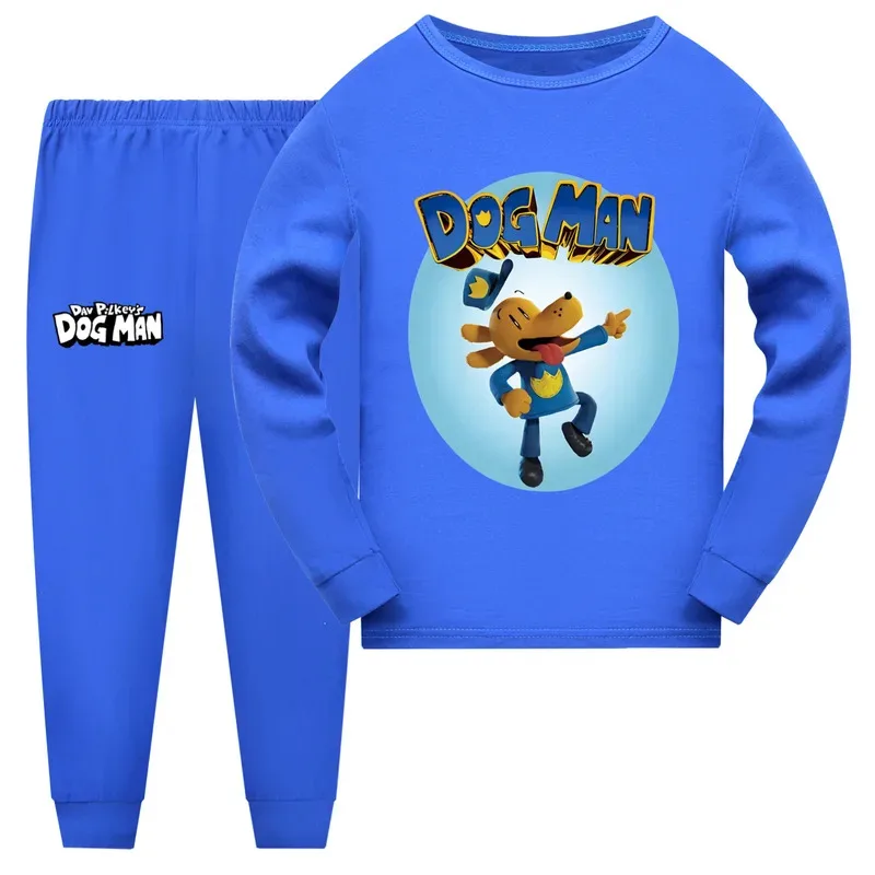 Dogman Anime enfant en bas âge garçon vêtements printemps pyjamas coton à manches longues t-shirt + pantalon chien homme Costume filles ensemble de vêtements de sport décontractés
