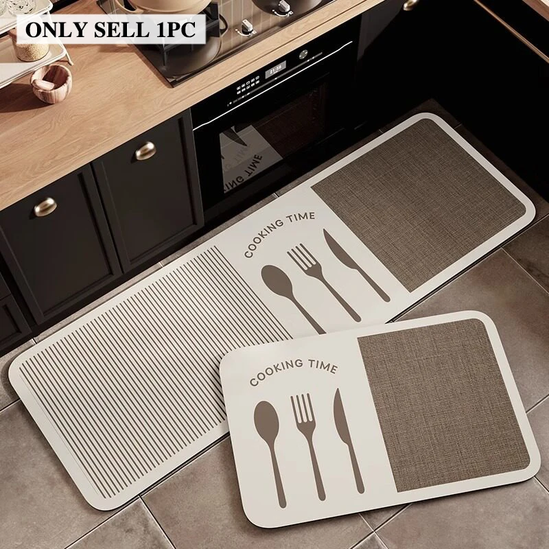 

Kitchen Floor Mat Rug Waterproof Non-slip PVC Leather Carpet Oil-proof Stain-resistant Carpets Modern Style Home Decor Rugs