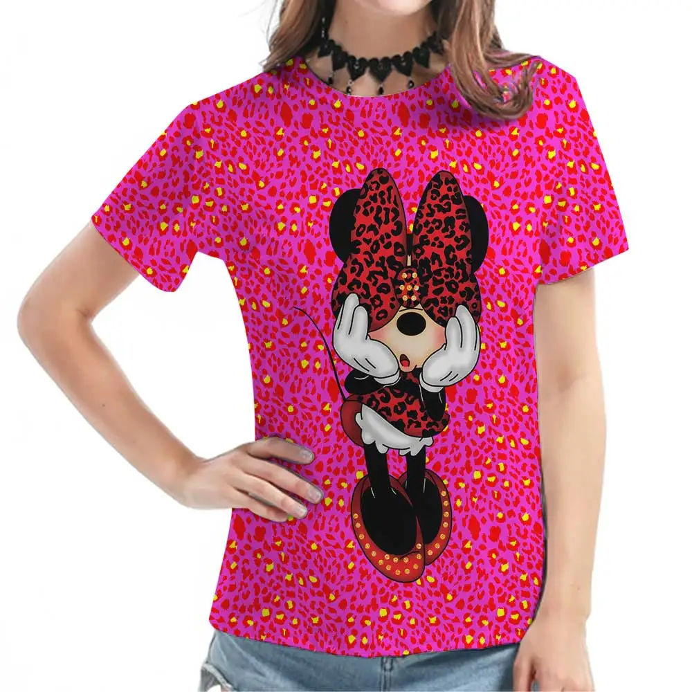 Zomer Casual T-Shirt Voor Dames Disney Minnie Mouse T-Shirts Snel Droog Meisjes Met Korte Mouwen Home Wear Ademende Jonge Vrouw Top