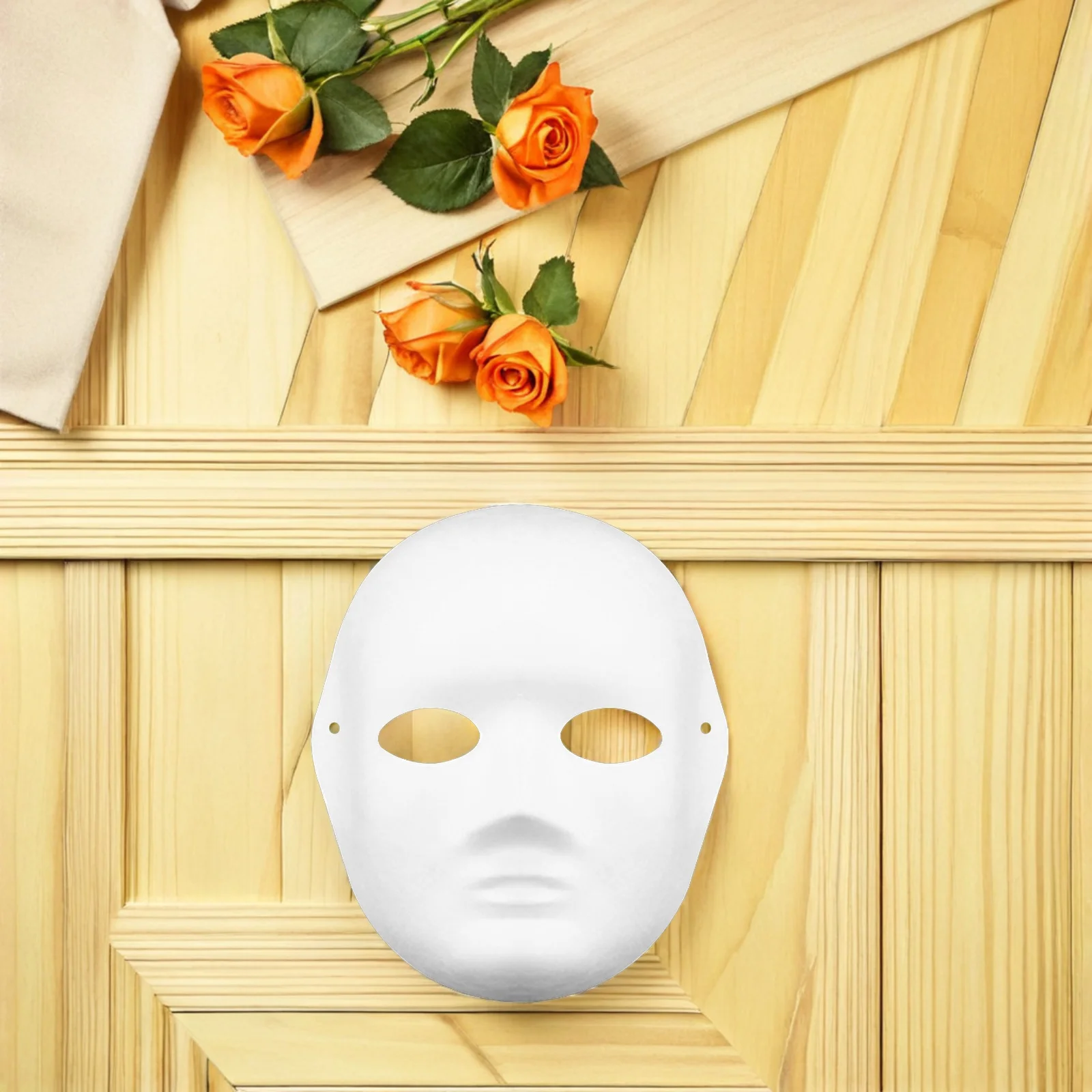 

Masquerade Props 10pcs White Paper Blank Mask Full Face DIY Unpainted Mask for Painting Party Cosplay Costume Supply