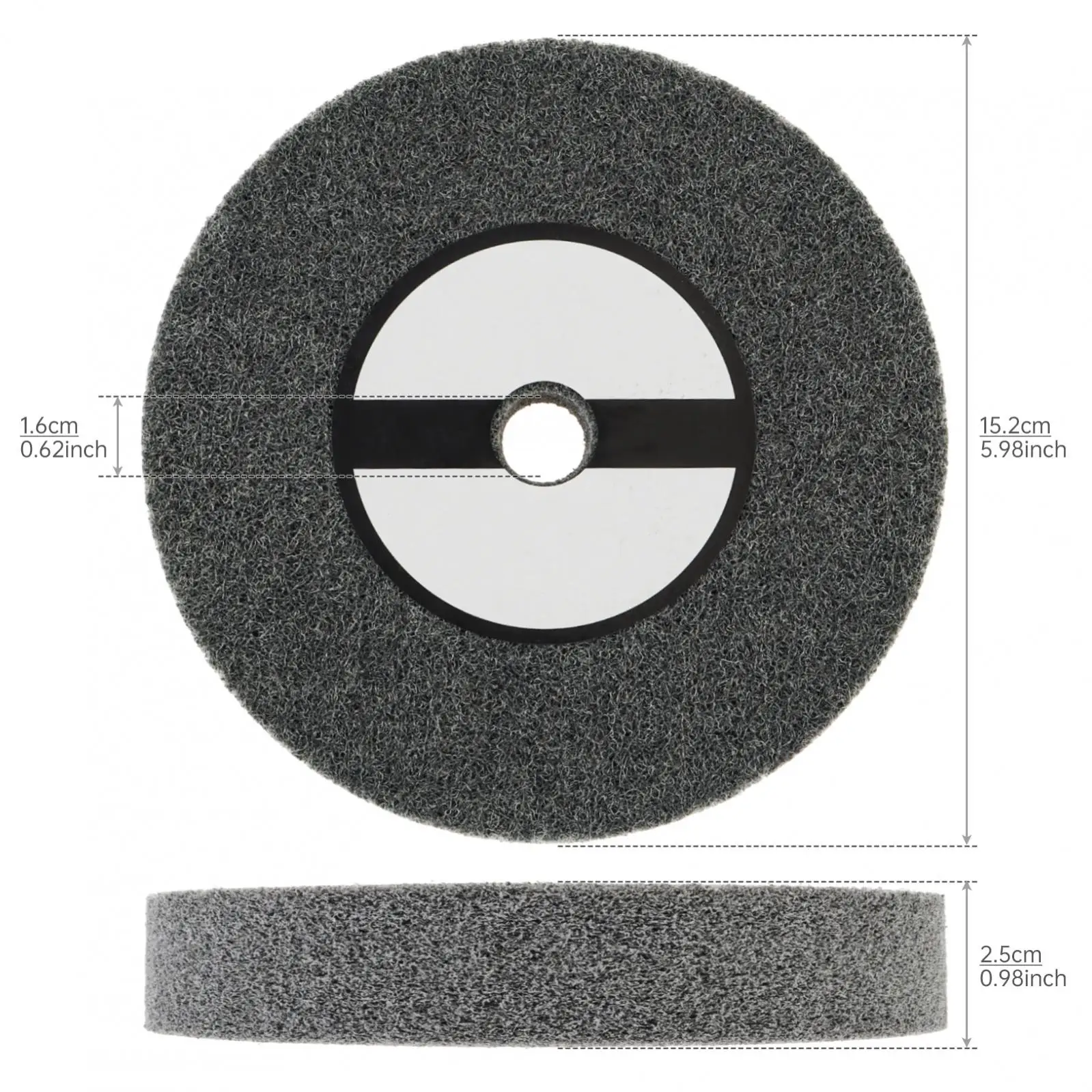 9p 180 Grit 5/8 inch Arbor Polishing Wheel Thickness Silicon Carbide&Nylon Deburring Buffing Grinder Wheel for Grinder Machines