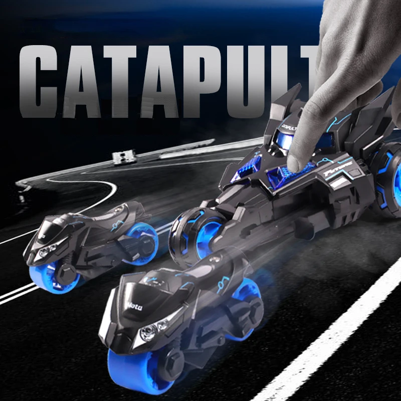 Catapult Car 3-in-1 Rebound Motorcycle Children Toys Musical Light Effect Ejection Chariot Kids Toy Set for Birthday Gift