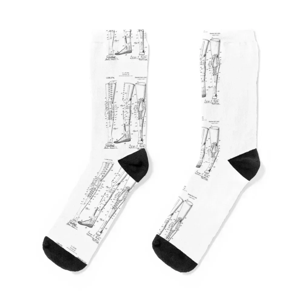 Artificial Leg 1912 Patent , Prosthetic Limb Patent Artificial Limb, amputee patent Socks colored shoes Socks For Men Women's
