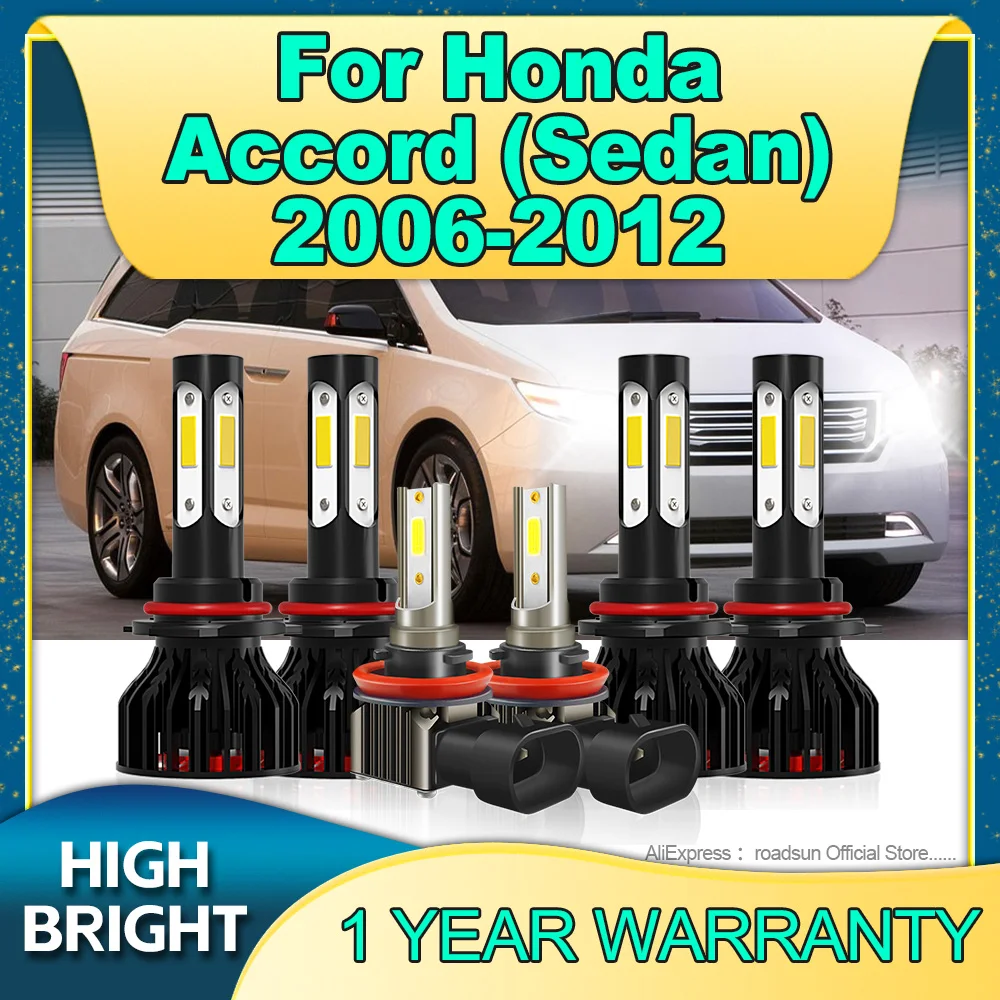 

2/6Pcs Led 180W Headlights HB3 HB4 Auto Lamps Powerful H11 Fog Light For Honda Accord Sedan 2006 2007 2008 2009 2010 2011 2012