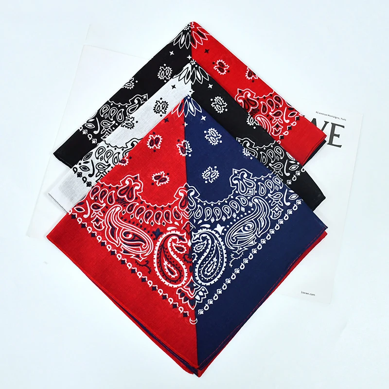 54cm*54cm Hip Hop Bandana Outdoor Man Women Fashion Sports Cotton Bandana Square Scarf Riding Camping Cycling Headscarf