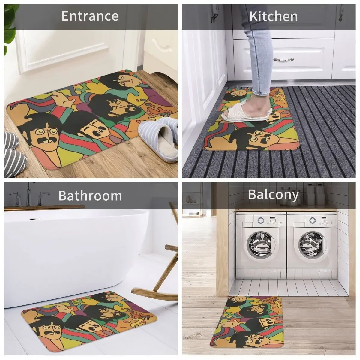 The Beatle Band Non-slip Doormat Fanart Carpet Living Room Bedroom Mat Outdoor Indoor Decorative