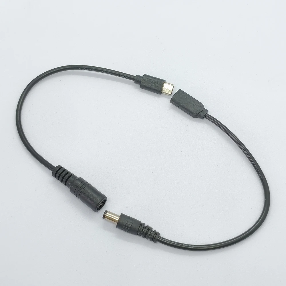 1 Stück Vollkupfer Universal 5V 12V Stecker/Buchse DC5.5 * 2.1mm zu Typ-C Konvertierungskabel DC Rundkopf Ladekabel Anschluss – Detail 3