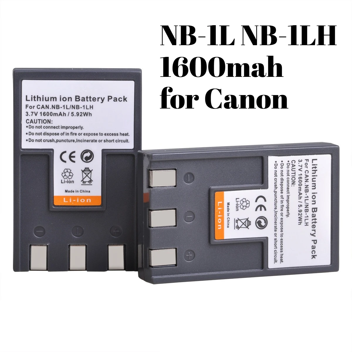 

High Capacity 1600mAh NB-1L NB-1LH Battery Replacement for Canon IXY Digital 200 300 400 500 S200 S300 S400 SD200 SD300 SD400