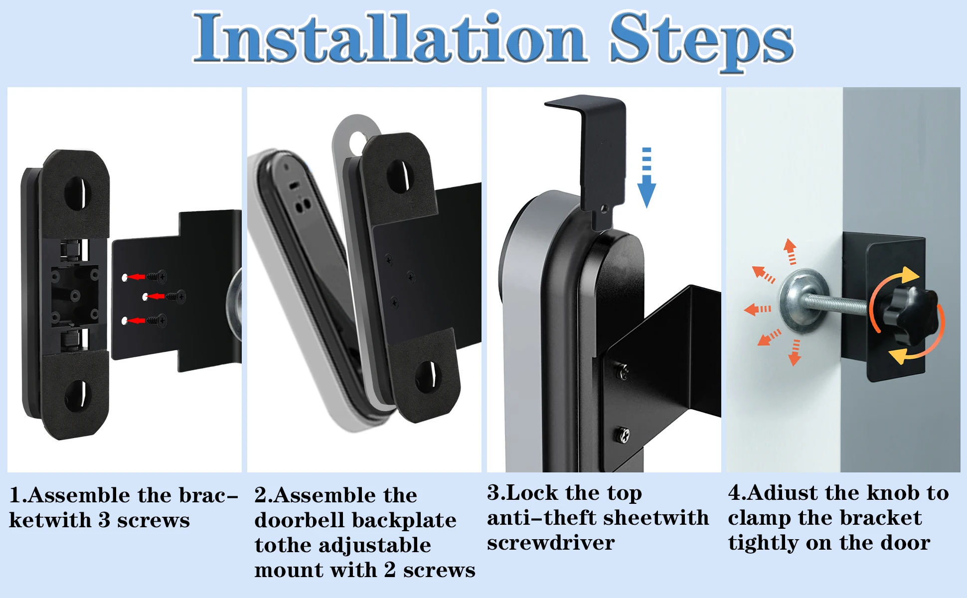 Adjustable angle door clip bracket+silicone protective cover,For Google Nest Doorbell(2021 Battery version)visual doorbell brack