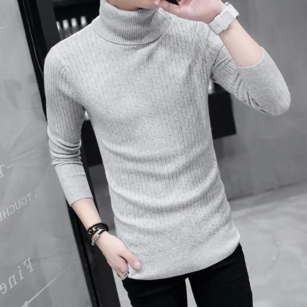 Men Sweater Slim Fit Long Sleeve Cotton Pullover Winter Turtleneck Men Pullover Thick And Warm Sweater Pullover Base Sweater