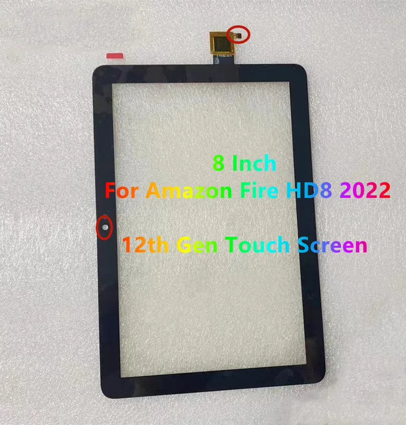 

New 8'' Inch For Amazon Fire HD 8 HD8 2022 12th Gen Touch Screen Digitizer Glass Panel Screen Replacement 100% Tested