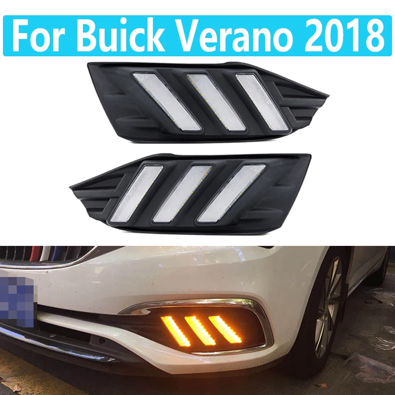 For Buick Verano 2018 Retrofit Streamer Turn Signal Special LED Daytime Running Light Fog Lamp Assembly