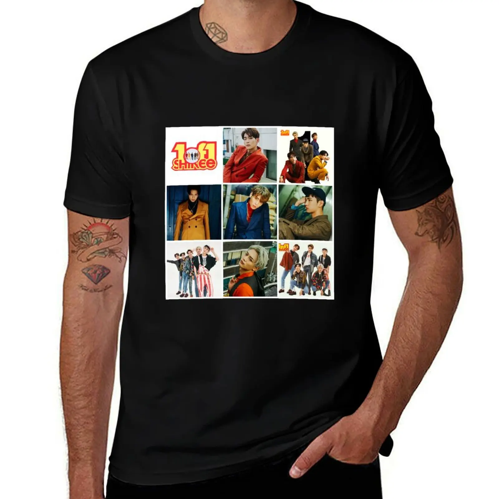 SHINee 1of1 Collage T-Shirt Daily Casual Short Sleeve Tee Shirt T-Shirt