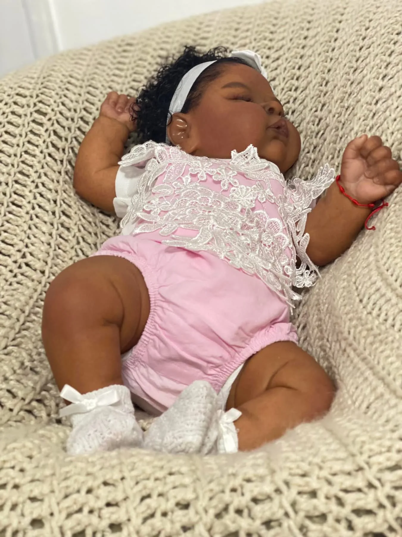 NPK 19inch Lifelike Newborn Baby Doll Full Body Dark Skin Realistic 3D Skin Painting with Visible Veins Peach-Colored Soft Touch