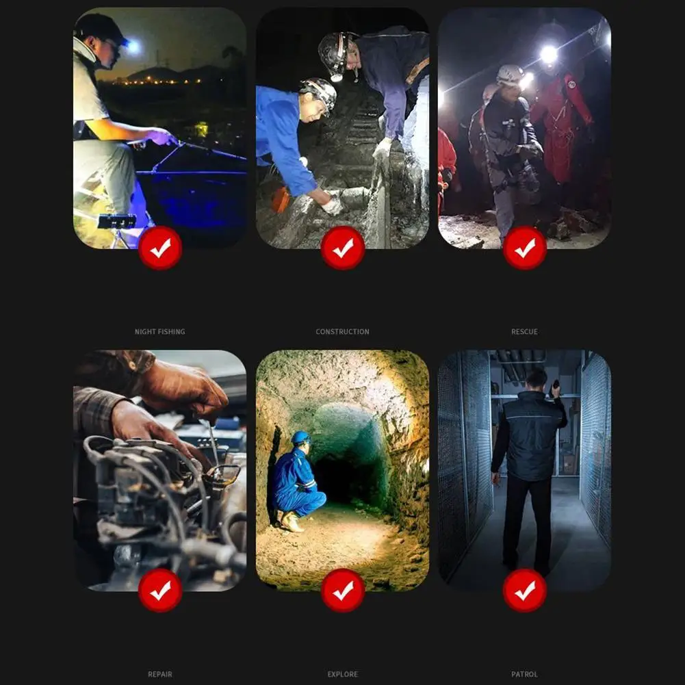 Outdoor Powerful 1200 Lumens Motion Sensor Headlamp Specific USB Charging Head Lamp Wearable Strong Light Emergency Light