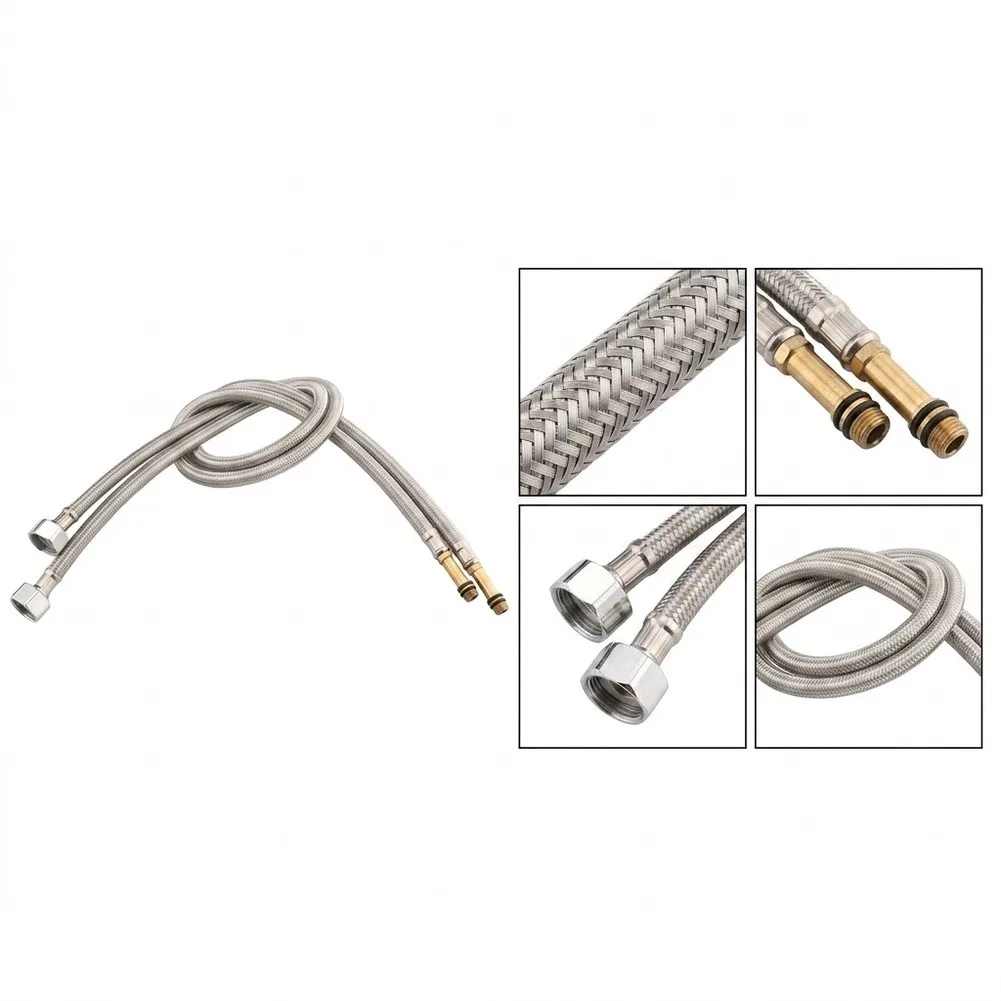 Push Connect Water Line Stainless Steel Hose Kit For Daily Kitchen Use 304 Stainless Steel Material Rust Resistant Design