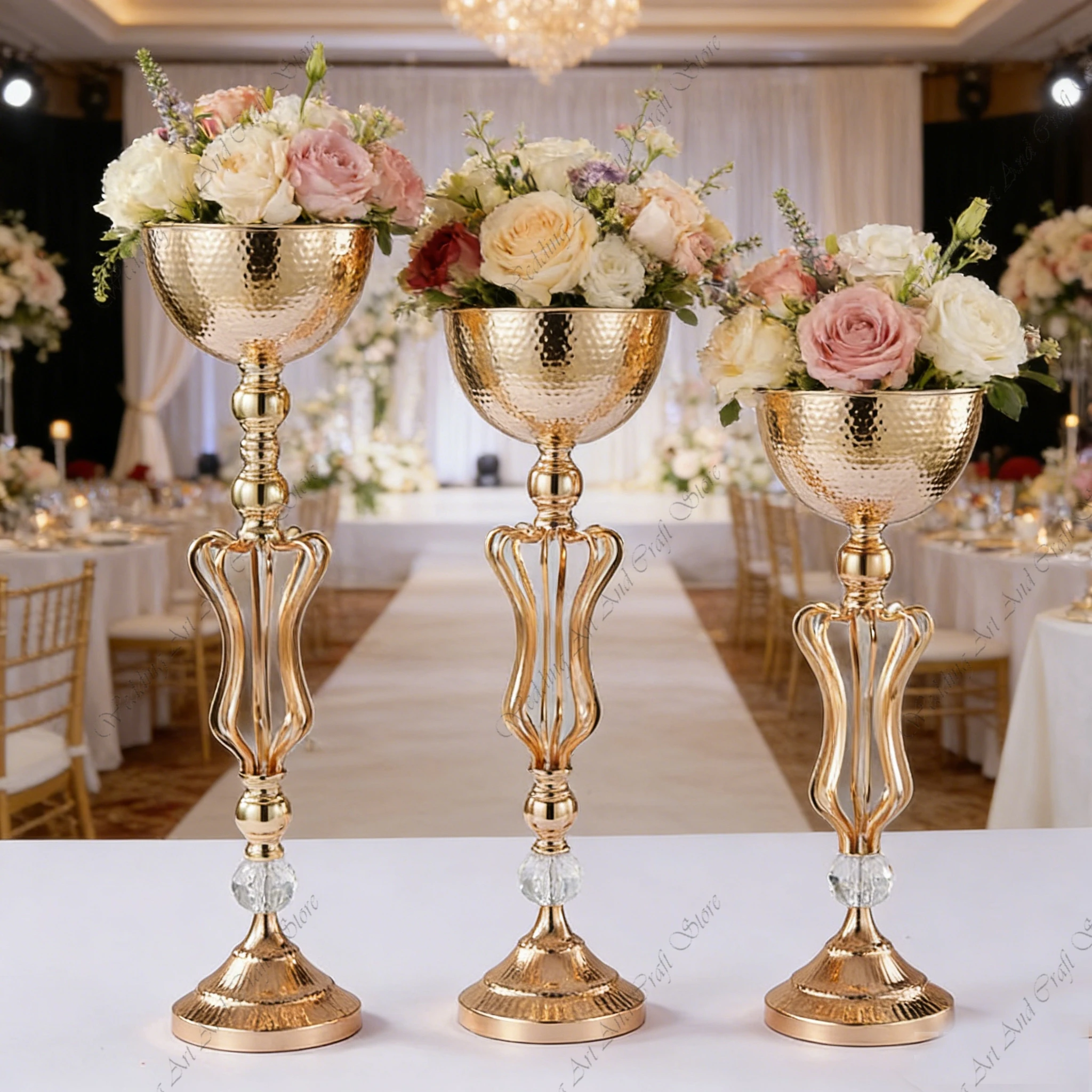 

10 шт. f30 40-80 см свадебная подставка с цветочным рисунком для столов для приема золотой высокий металлический настольный ваза свадебное украшение на фоне]