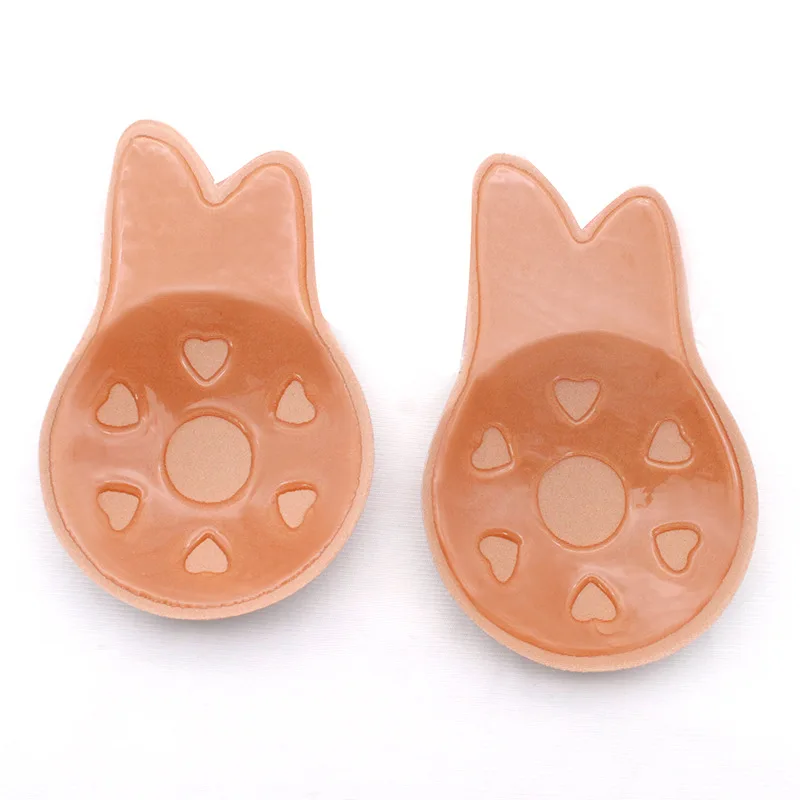 A Pair of Breathable Silicone Breast Patches with High Texture, Lifting Rabbit Ears and Chest Patches, Anti Glare and Anti Saggi