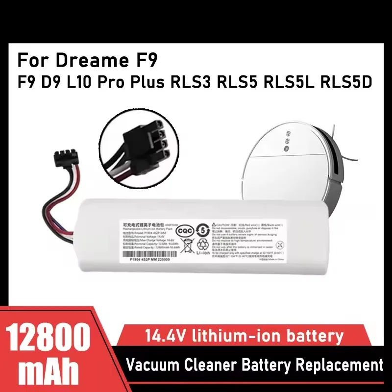 14.4V 12800mAh Replacement Battery 4S2P-MMBK P2150-4S2P-XWDLS For Xiaomi Mijia Vacuum Cleaner Dreame S10 D9 F9 L10Pro L10Plus