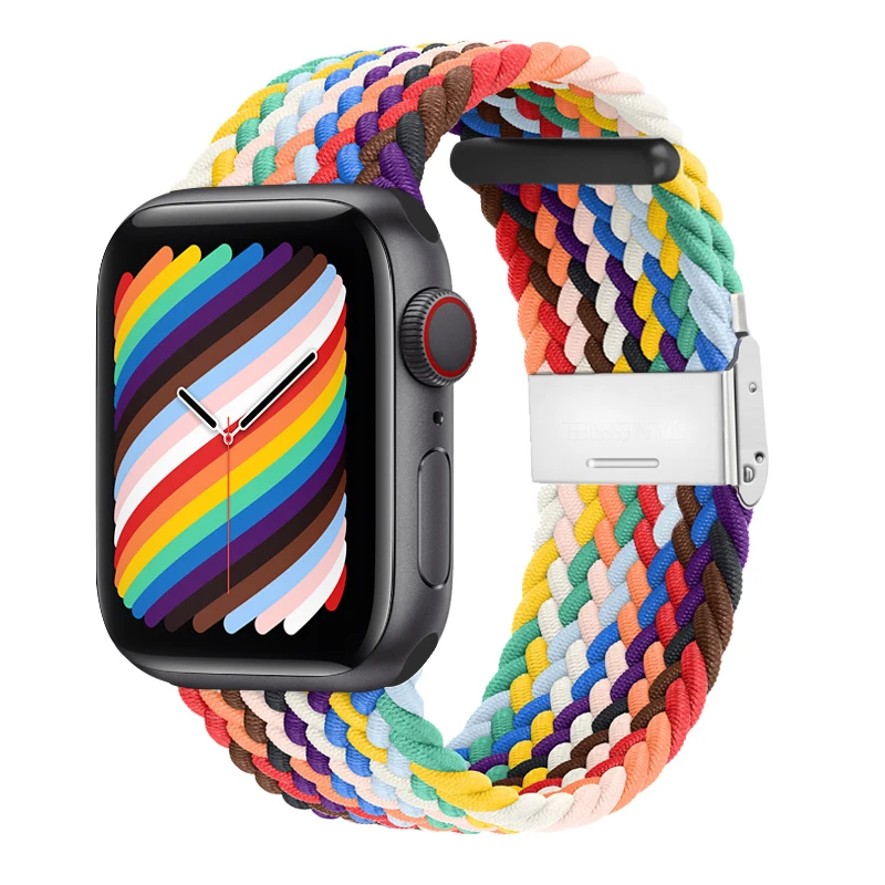 

Strap For Apple watch Ultra2 bracelet 49mm 45mm 44mm 40mm 41mm 42mm Braided solo loop correa bracelet series 8 7 3 5 se 6 4 band