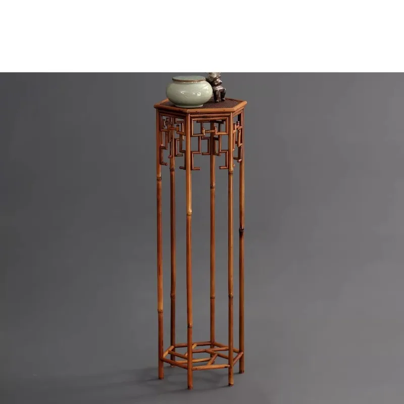 Pure handmade bamboo high orchid rack Ming style flower several retro incense case bonsai rack