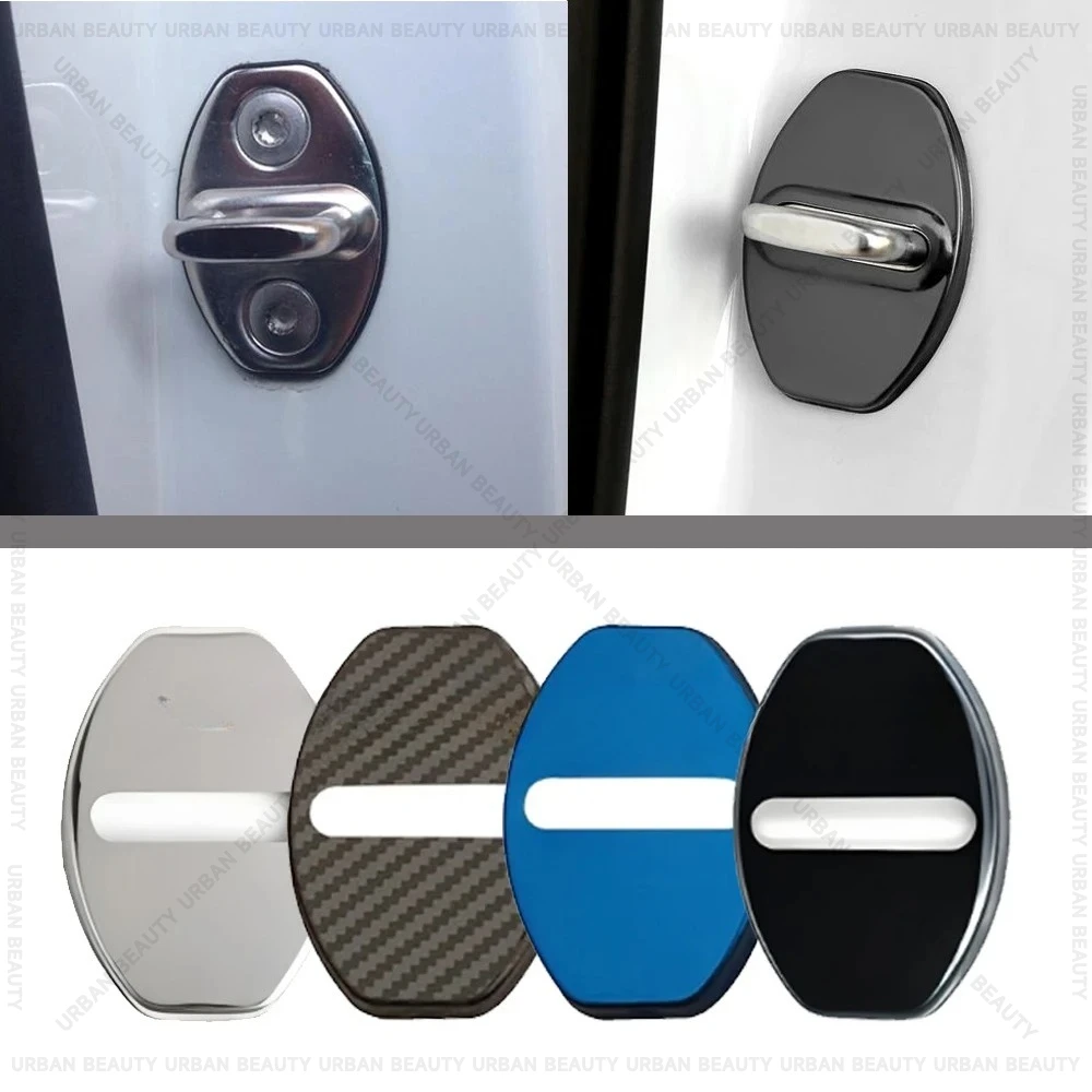 4pcs Stainless Steel Car Door Lock Protective Cover Sticker Anti-Rust Buckle Case for Seat ABT Ibiza Leon Mii Tarraco Cupra TCR - view 2