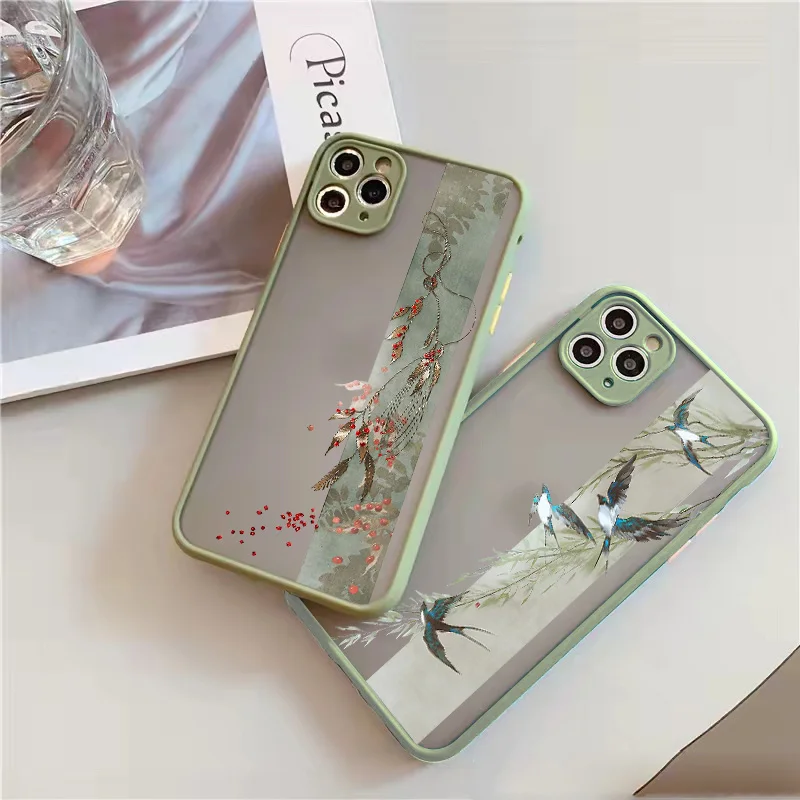 Luxury Vintage Rose Flower Phone Case for iPhone X XR XS 15 14 7 8 Plus 15 14 12 13 11 Pro Max Hard Back Shockproof Cover Fundas