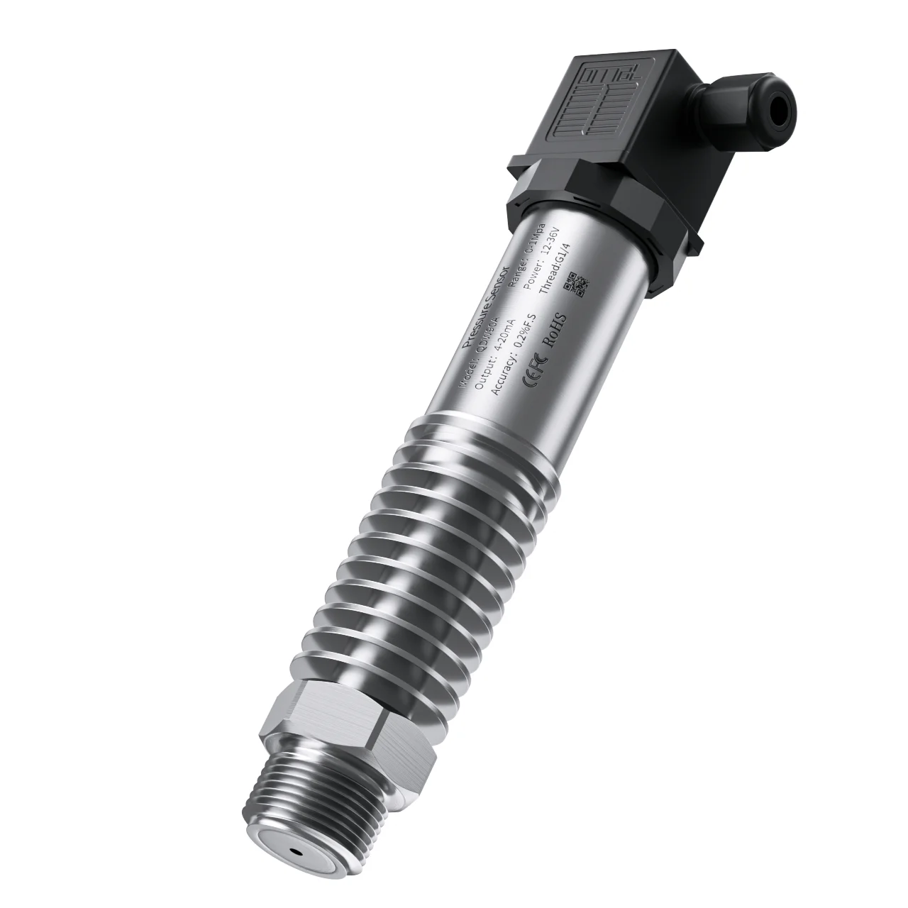 G1/2 Thread 0-200 Degree Smart High Temperature Pressure Transmitter 0-10bar to 4-20mA Digital Pressure Transducer