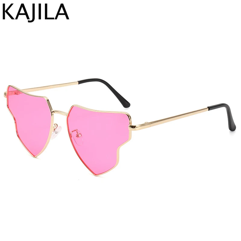 Small Metal Frame Heart Shaped Punk Sunglasses Women 2025 Luxury Brand Retro Love Core Irregular Eyewear For Ladies Shades UV400