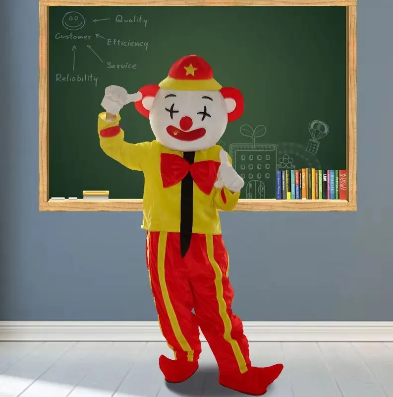 

2026 Fashion new clown funny man Mascot Costume Adult Birthday Party Fancy Dress Halloween Cosplay Outfits Clothing Xmas