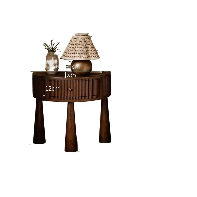 

French retro solid wood bedside table bedroom bedside creative small side cabinet