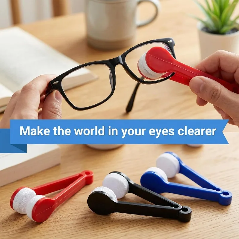 Glasses Brush,Double-sided Portable Multifunctional Glasses Cleaning Rub Spectacles Microfiber Cleaning Brushes Wiping Tools
