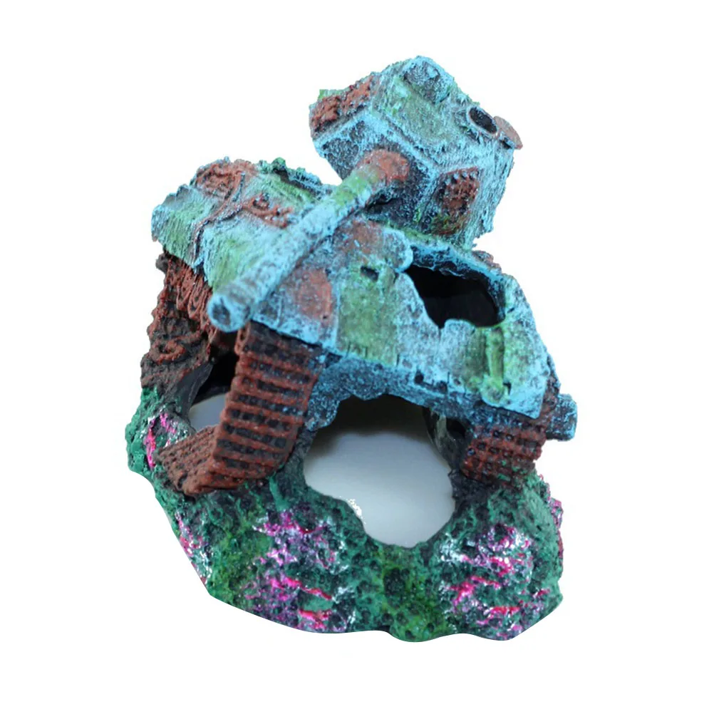 

Broken Ship Fish Tank Decoration Resin Underwater Ornament Enhance Visual Appeal Hideout for Fish Aquarium Ship
