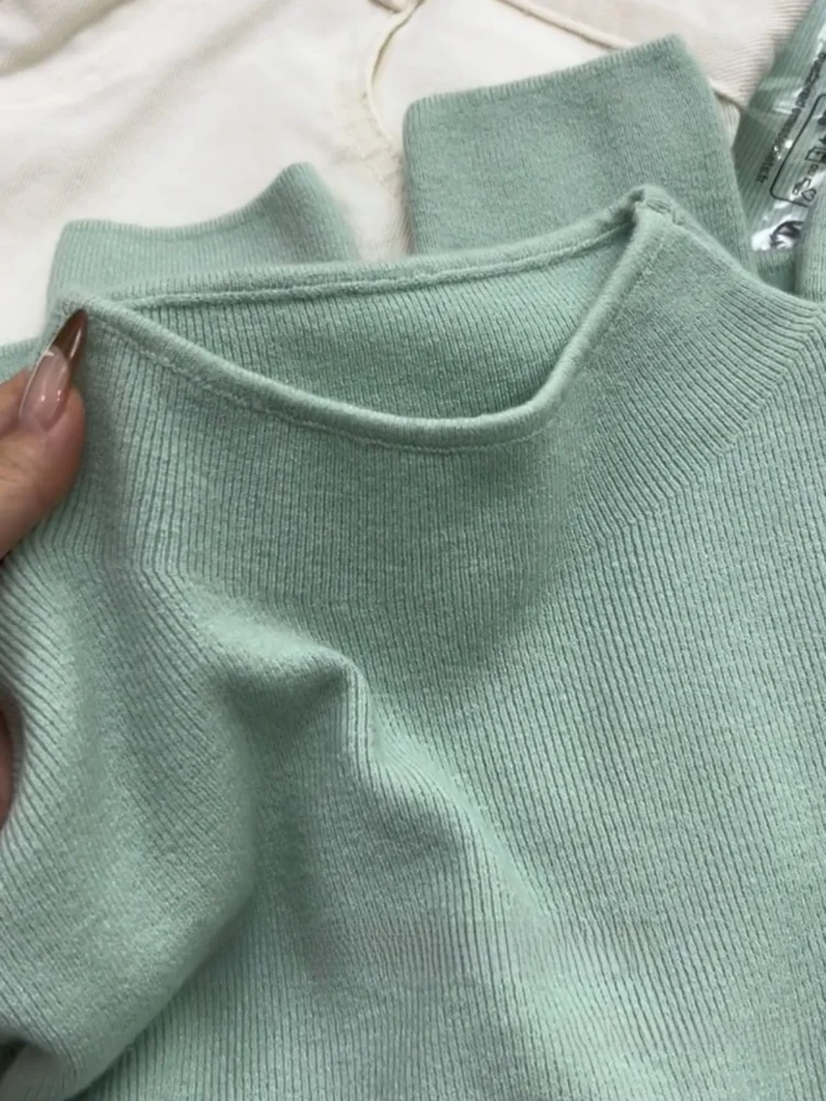 

Women's Slim Fit Knitted Sweater f High Collar Base Layer irt een Bean Autumn Winter Inner Wear Soft Comfortable Long ...