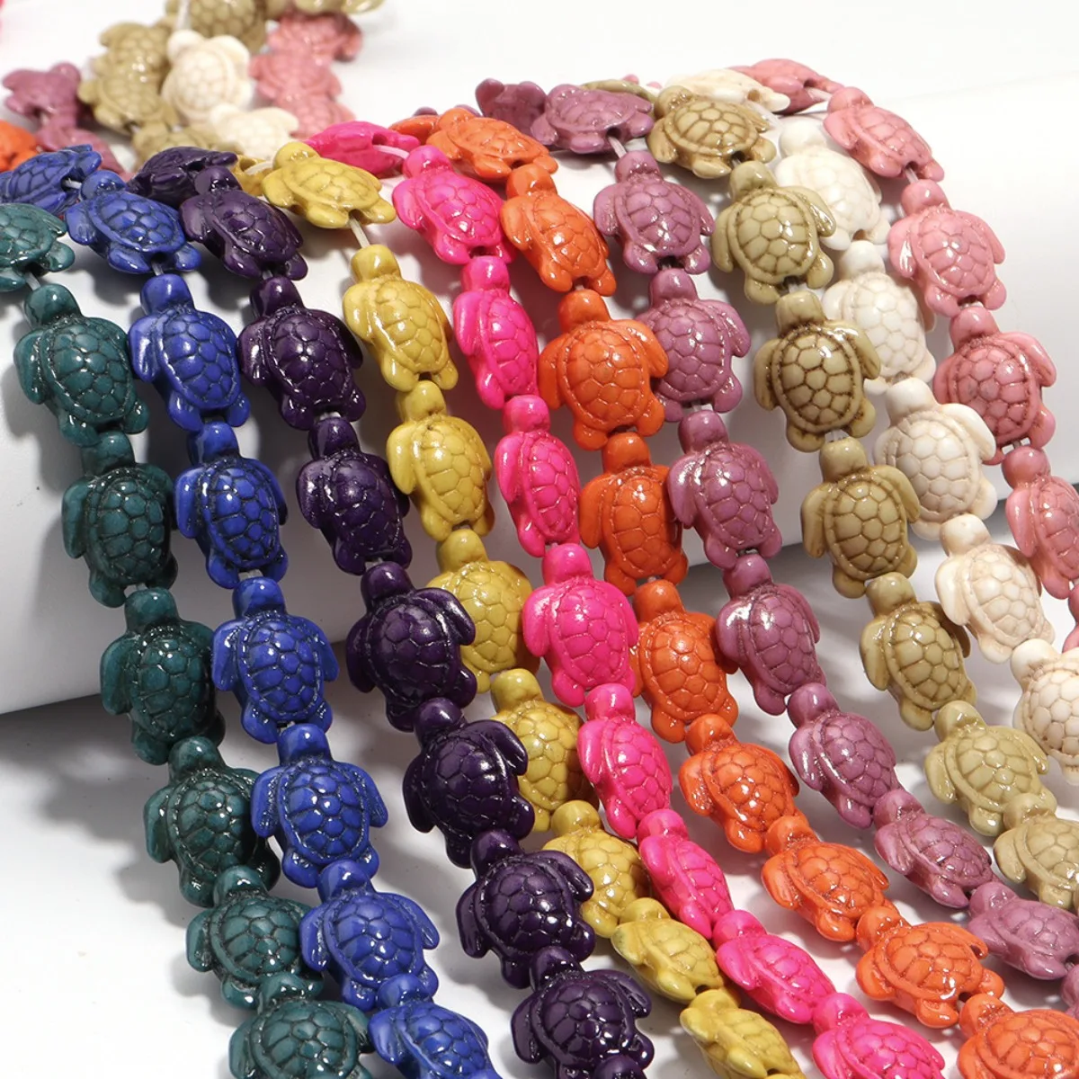 DW26 14x18mm perles turquoise naturelles en forme de tortue perle de pierre en vrac pour la fabrication de bijoux bracelet à bricoler soi-même collier matériaux faits à la main