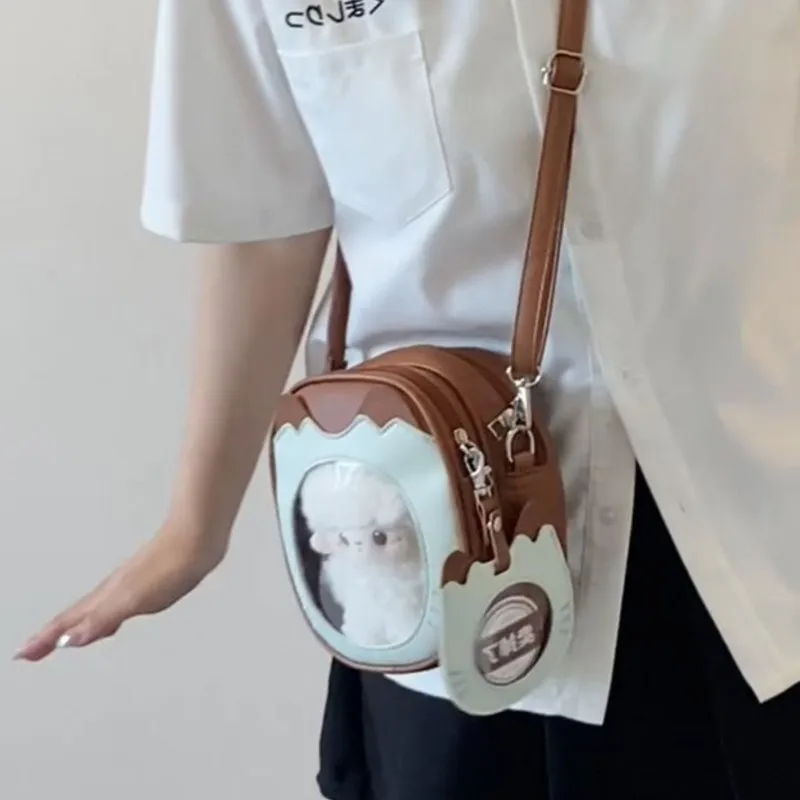 JIAERDI لطيف هريرة طبقة مزدوجة حقيبة كتف المرأة فريدة من نوعها متعة صغيرة أنيمي Ita حقيبة السيدات الكرتون اليومية تنوعا حقائب كروسبودي #1