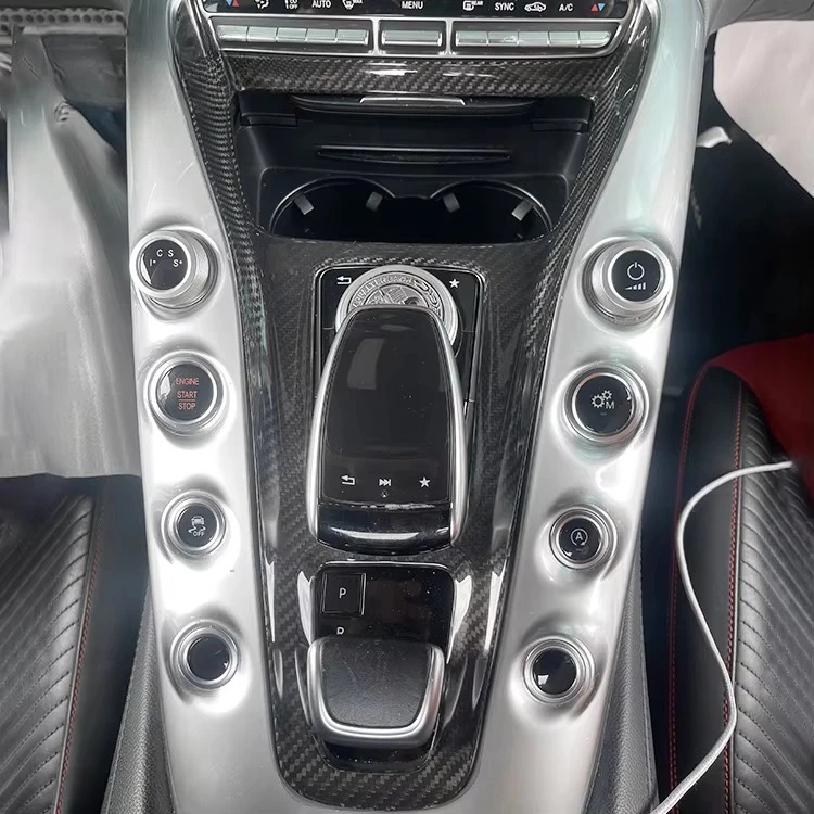 

For Mercedes AMG GT GTR GTS C190 R190 2015-2018 Carbon Fiber Car Center Console Shift Panel Cover Interior Accessories