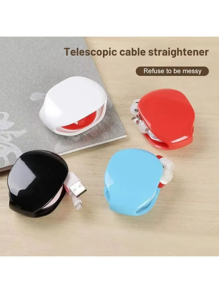 1PC Earphone Automatic Retractable Cable Winder Fixed Wire Winder Retractable Earphone Data Cable Charging Cable Storage Box